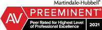 AV Preeminent Peer Rated for Heighest Level of Professional Excellence 2021 by Martindale-Hubbell